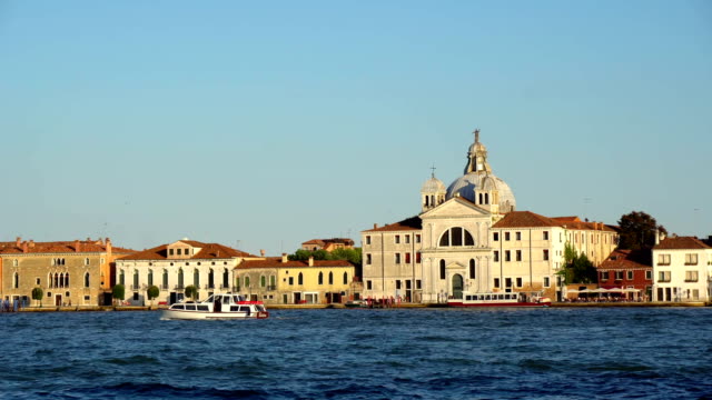 Blick-auf-die-Venice-von-San-Giorgio-Maggiore,-die-Gondeln-Venedig