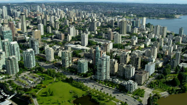 Vista-aérea-de-la-ciudad-edificios-de-Vancouver-devoniano-Harbour-Park