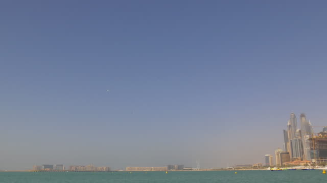 Emiratos-Árabes-Unidos-la-luz-solar-Marina-de-Dubai-puente-de-panorama-4-K