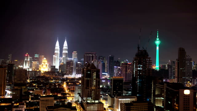 Zeitraffer-der-Nacht-Kuala-Lumpur,-Malaysia