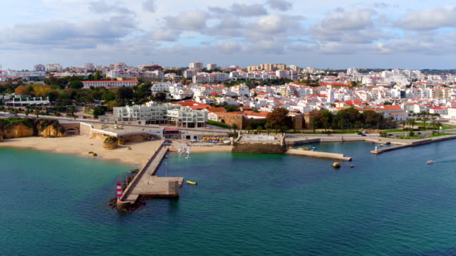 Aerial-from-the-city-Lagos-in-the-Algarve-Portugal
