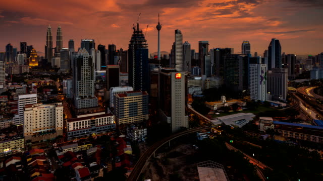 Sunset-Time-Lapse---Kuala-Lumpur-Cityscape