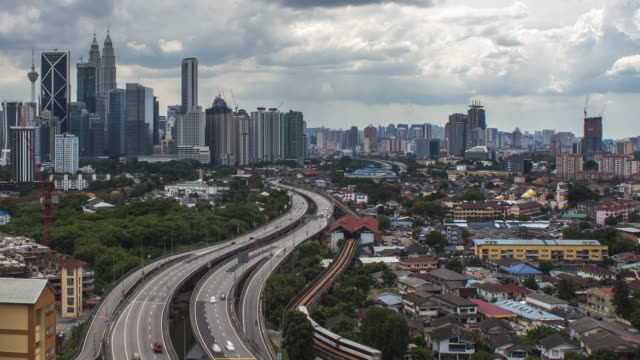 High-angle-view-of-Time-Lapse-of-Clouds-moving-at-Kuala-Lumpur