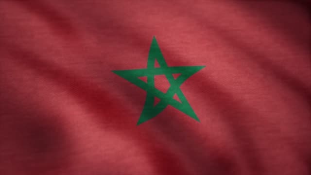 Animación-que-agita-la-bandera-de-Marruecos.-Bandera-de-Marruecos-en-el-viento