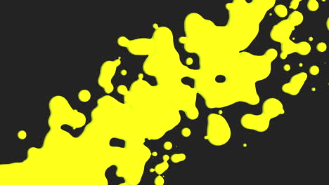 Líquido-Abstracto-Amarillo-Y-Manchas-De-Salpicaduras-En-Degradado-Negro