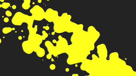 Líquido-Abstracto-Amarillo-Y-Manchas-De-Salpicaduras-En-Degradado-Negro
