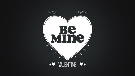 Sei-Mein-Valentinstag-Mit-Großem-Weißen-Herzen-Auf-Schwarzer-Farbe