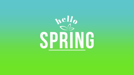 Hallo-Frühling-Auf-Grünem-Farbverlauf