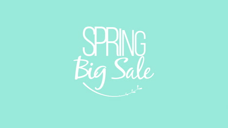 Spring-Big-Sale-with-white-leaves-on-green-gradient