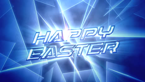 Happy-Easter-with-blue-neon-lines-on-stage