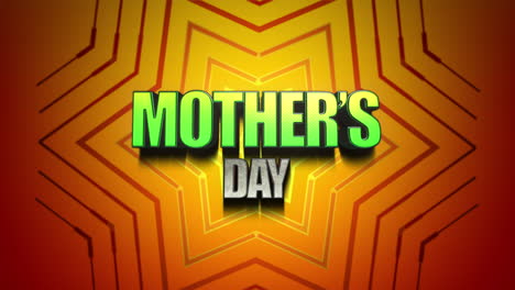 Mother-Day-cartoon-text-with-geometric-pattern-on-orange-texture