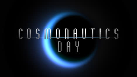 Cosmonautics-Day-with-blue-light-of-black-planet-in-galaxy