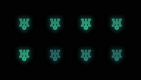 Japan-icon-pattern-with-neon-led-light