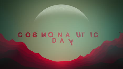 Cosmonautics-Day-with-moon-and-red-mountains-in-space