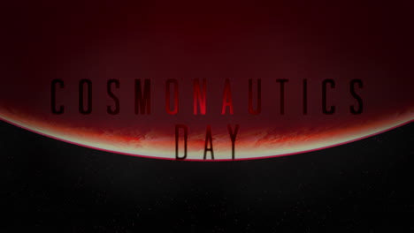 Cosmonautics-Day-with-planet-and-red-light-of-star-in-galaxy