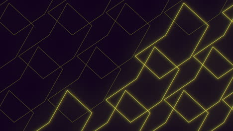 Yellow-neon-cubes-pattern-on-black-gradient