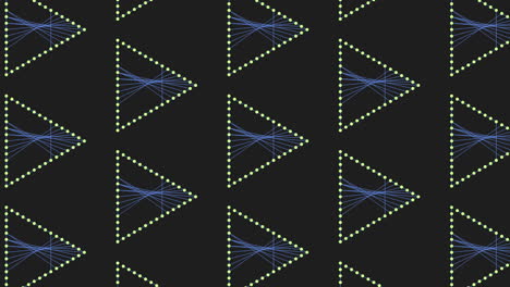 Patrón-Digital-De-Triángulos-De-Arco-Iris-Sin-Fisuras-Con-Puntos-De-Neón-En-Degradado-Negro