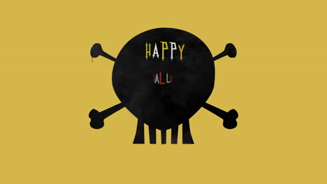 Happy-Halloween-on-skull-with-bones