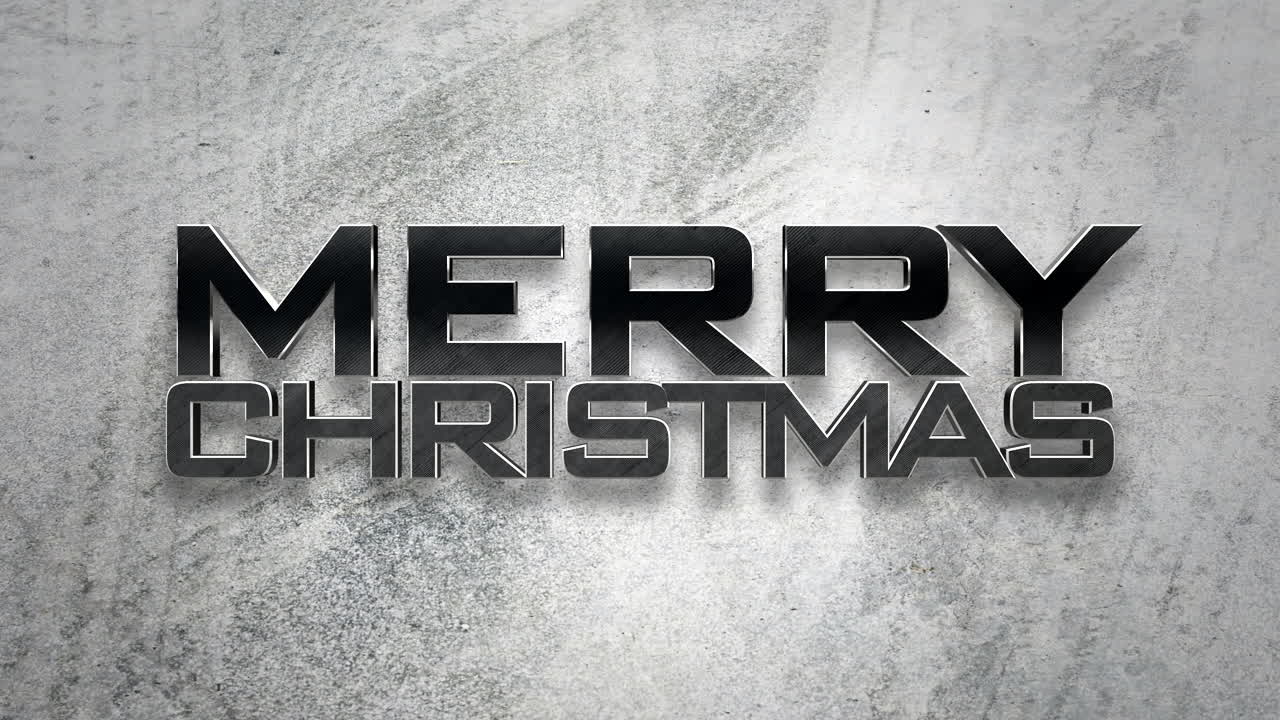 Premium stock video - Merry christmas text on wall grunge texture
