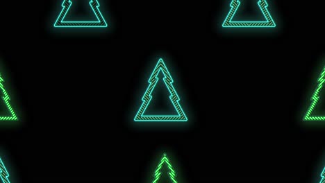 Christmas-trees-pattern-with-neon-pulsing-light-on-black-gradient