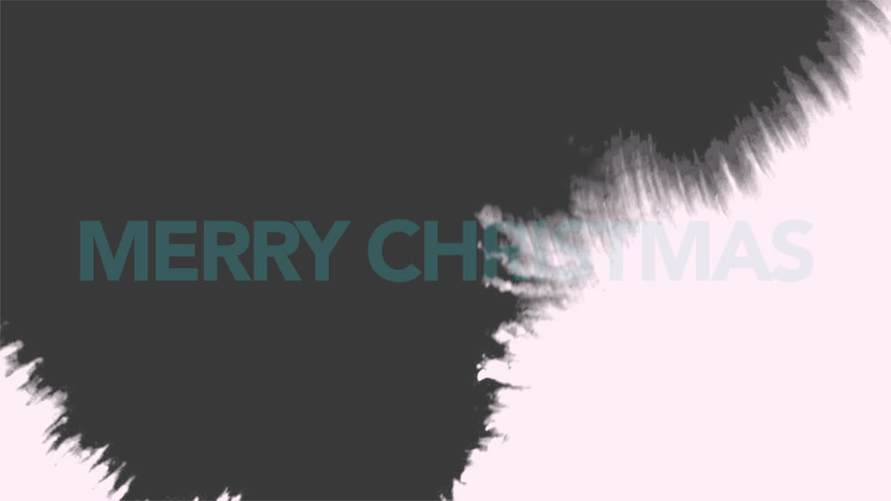 Premium stock video - Merry christmas with black and white art brush