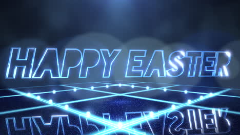Happy-Easter-with-neon-performance-stage-with-glitters