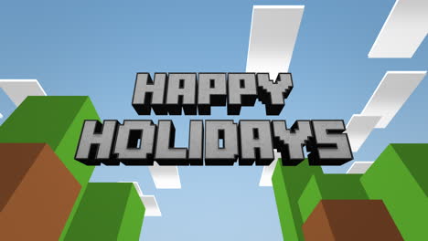 Retro-Happy-Holidays-text-on-game-pattern
