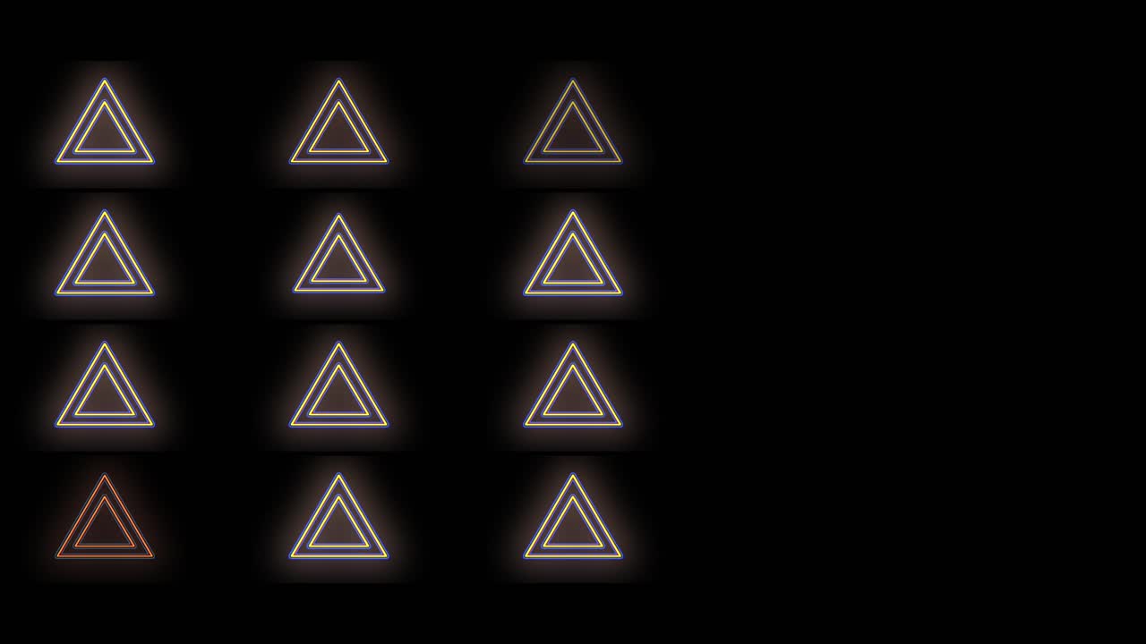 Premium stock video - Triangles pattern with pulsing neon yellow led ...