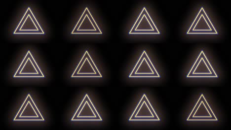 Pulsing-gold-triangles-pattern-with-neon-light-in-casino-style