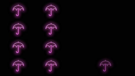 Pulsing-pink-umbrella-pattern-with-neon-light-in-casino-style