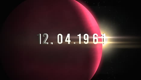 12.04.1961-Mit-Goldenen-Sternen-Und-Rotem-Planeten-In-Dunkler-Galaxie