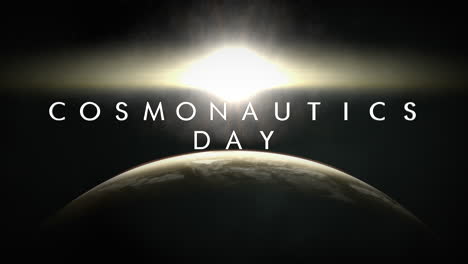 Cosmonautics-Day-with-earth-planet-and-light-of-star-in-galaxy