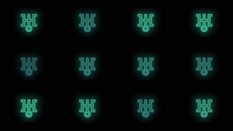 Green-Japan-icon-pattern-with-led-light-in-club-style