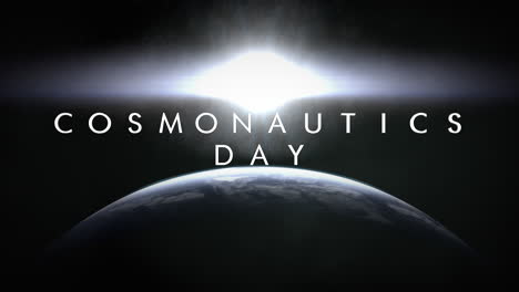 Cosmonautics-Day-with-white-light-of-star-and-earth-planet-in-dark-galaxy