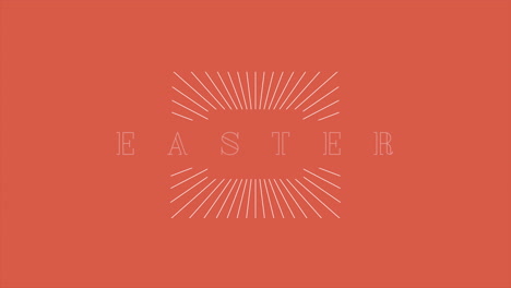 Happy-Easter-with-retro-lines-on-fashion-red-gradient