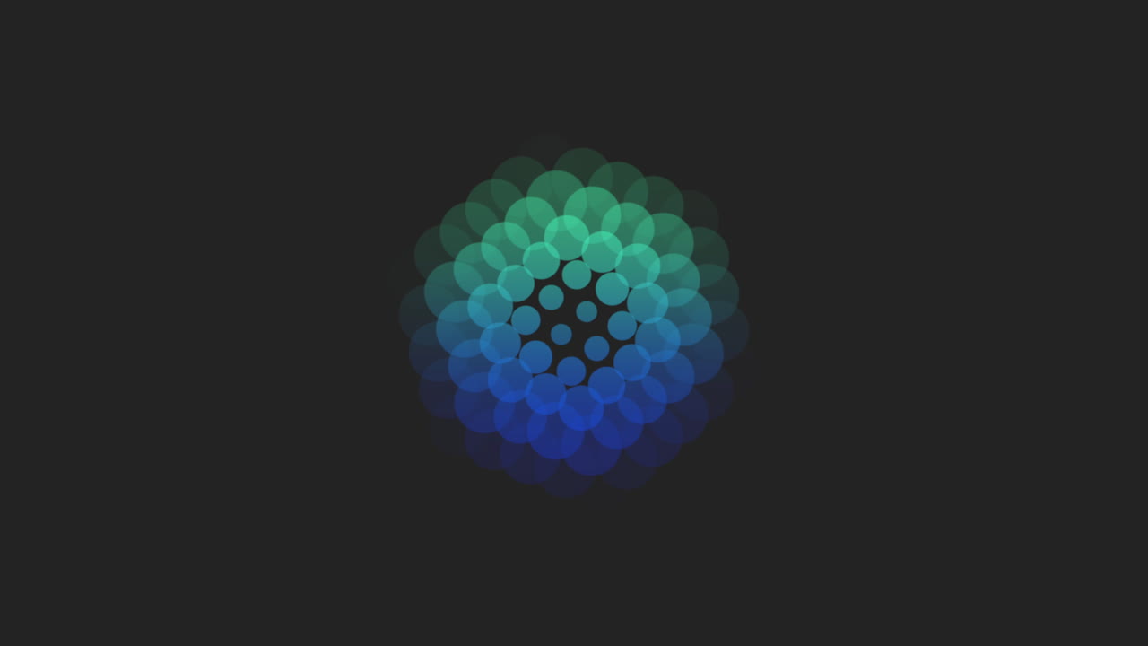 Premium stock video Gradient blue and green dots pattern on black