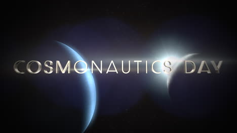 Cosmonautics-Day-with-blue-planets-in-dark-galaxy