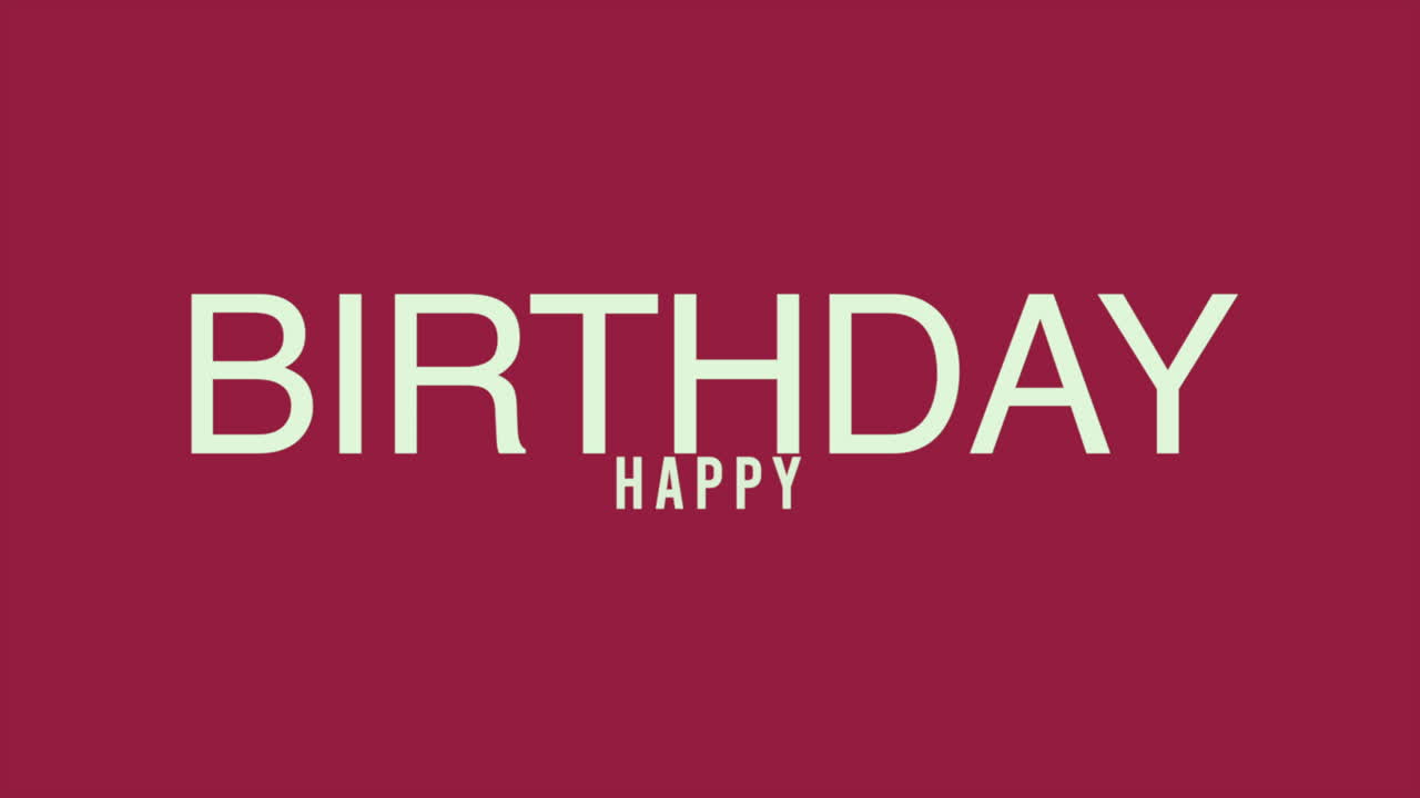 Premium stock video - Modern happy birthday text on red gradient