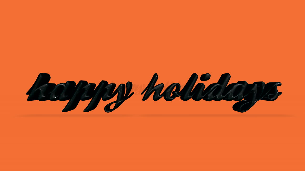 Premium stock video Rolling happy holidays text on orange gradient