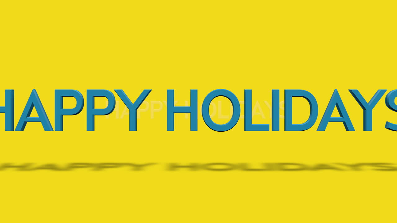Premium stock video Rolling happy holidays text on yellow gradient 1