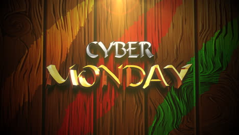 Cyber-Monday-cartoon-text-on-wood-with-forest-1