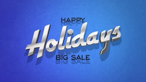 Retro-Happy-Holidays-and-Big-Sale-text-on-blue-grunge-wall