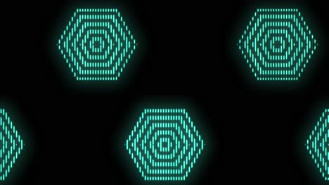 Pulsing-neon-green-hexagons-pattern-in-rows-6