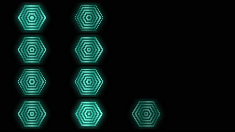 Pulsing-neon-green-hexagons-pattern-in-rows-7