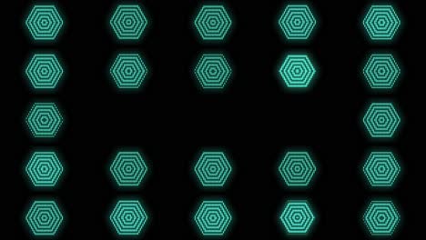 Pulsing-neon-green-hexagons-pattern-in-rows-10
