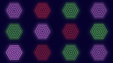 Hexagons-pattern-with-pulsing-neon-led-light