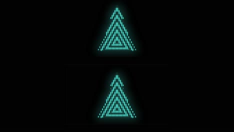 Pulsing-neon-green-Christmas-trees-pattern-in-rows-5
