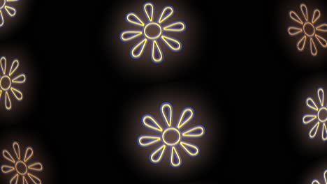 Abstract-summer-flowers-pattern-with-pulsing-neon-yellow-led-light-4