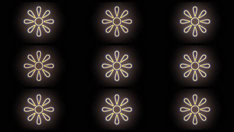 Abstract-summer-flowers-pattern-with-pulsing-neon-yellow-led-light-9