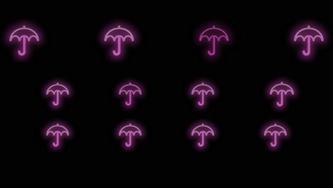Pulsing-neon-pink-umbrella-pattern-in-rows-6